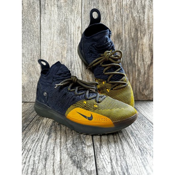 NIKE KEVIN DURANT KD11 CHINESE ZODIAC BASKETBALL SHOES Men Size 10 BLUE GOLD - Picture 9 of 12